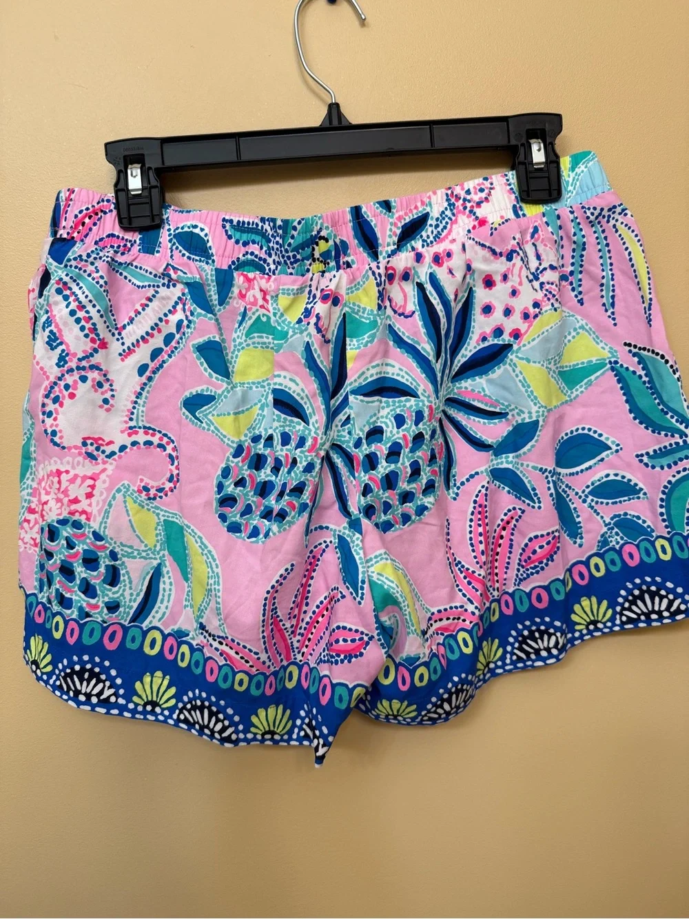 Lilly Pulitzer Pink Tropical Print Drawstring Athletic Shorts